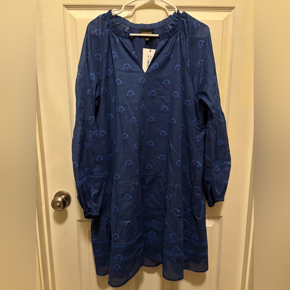NEW Sugarlips Blue Midi Dress Size Large